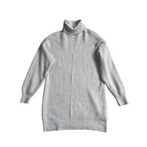 Aritzia Babaton Women's Small 100% Merino Wool Gather Sweater Dress Ivory